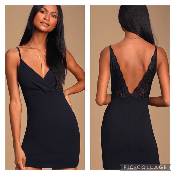 Lulu’s Martell black lace bodycon mini dress - Picture 1 of 7
